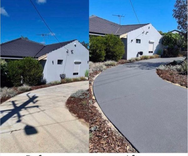 before and after driveway painting and repair​